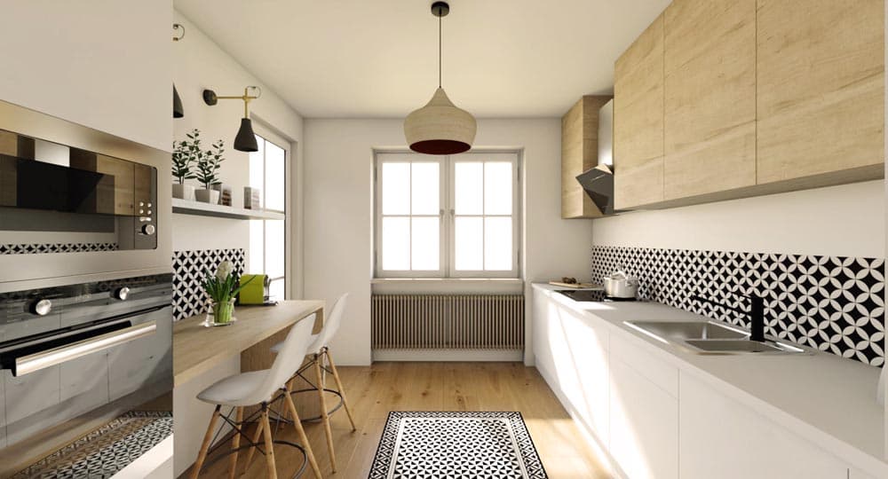 Renovation virtuelle cuisine par une agence