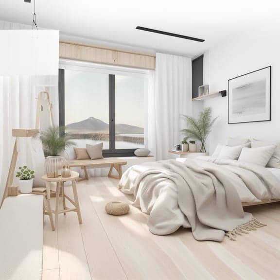 Dessin transformé en chambre scandinave par InterieurAI