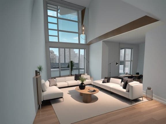 Aménagement en salon par IA avec InterieurAI