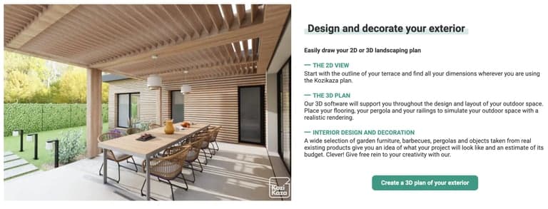 Kozikaza logiciel amenagement exterieur