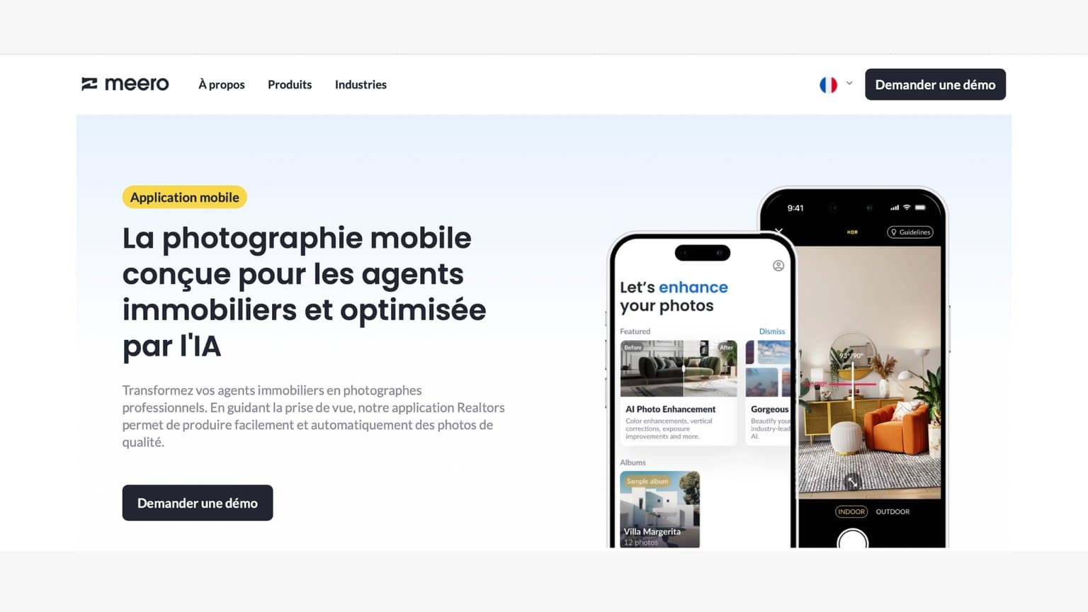 Meero : page d'accueil