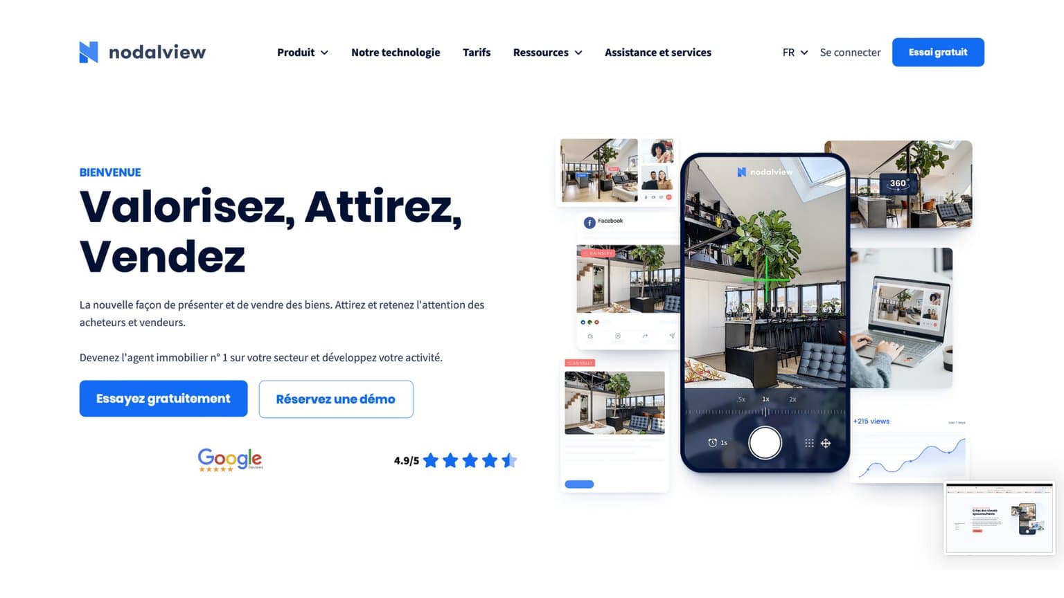 Nodalview : page d'accueil