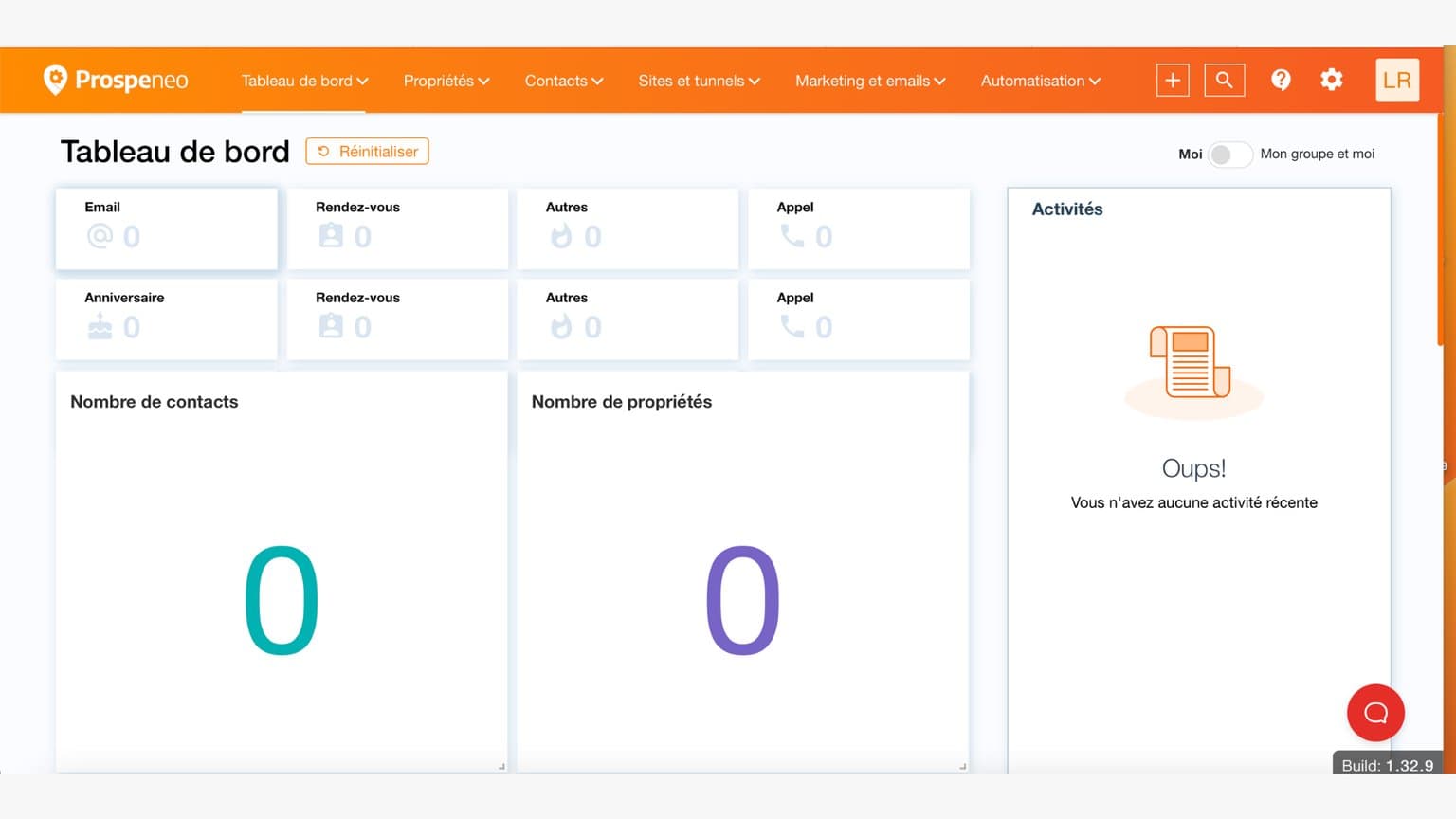 Prospeneo : tableau de bord CRM
