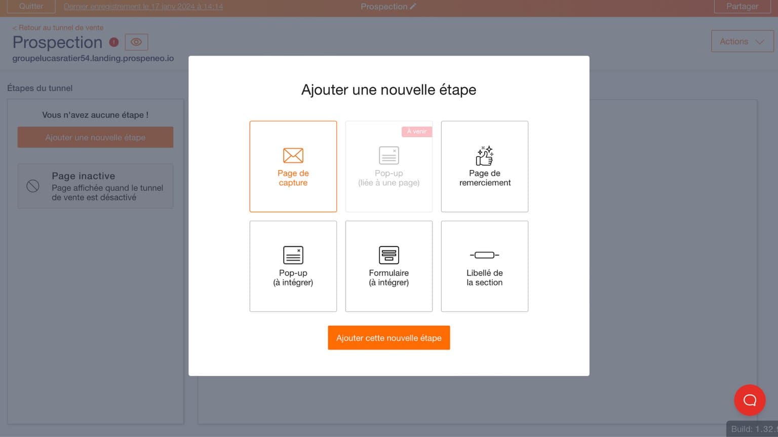 Prospeneo : création d'un funnel de vente
