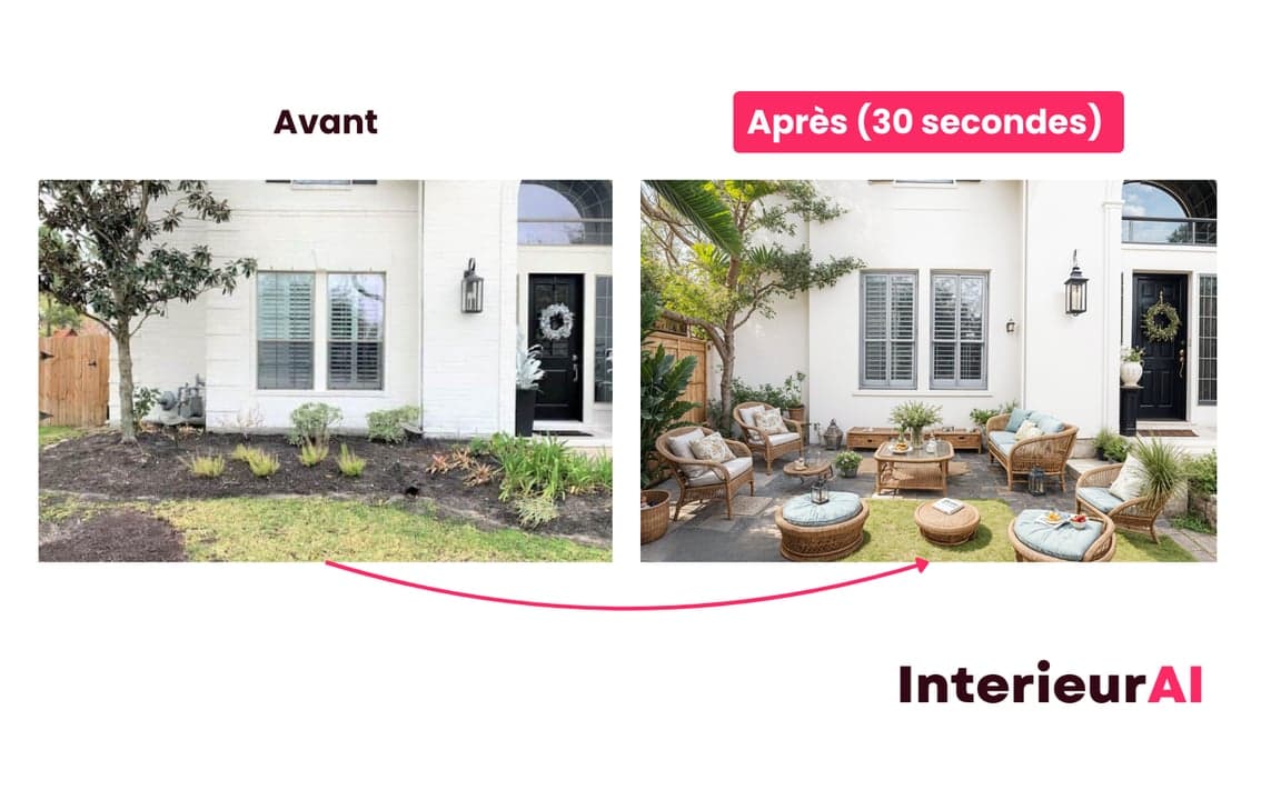 Aménagement d'une terrasse de maison par IA