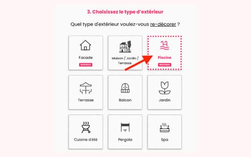 Choisissez le mode Piscine