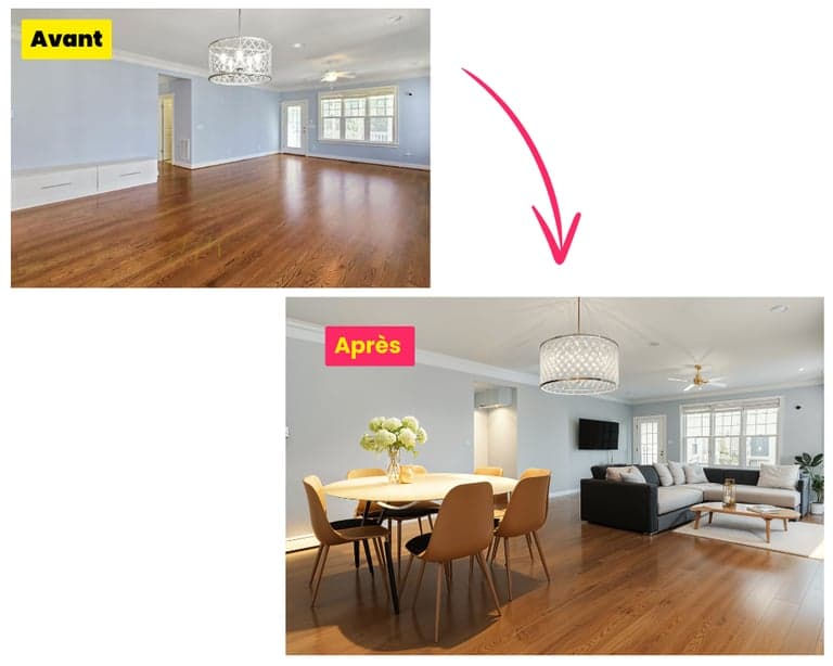 Logiciel pour Meubler un Salon / Salle à Manger par IA en Ligne — InterieurAI