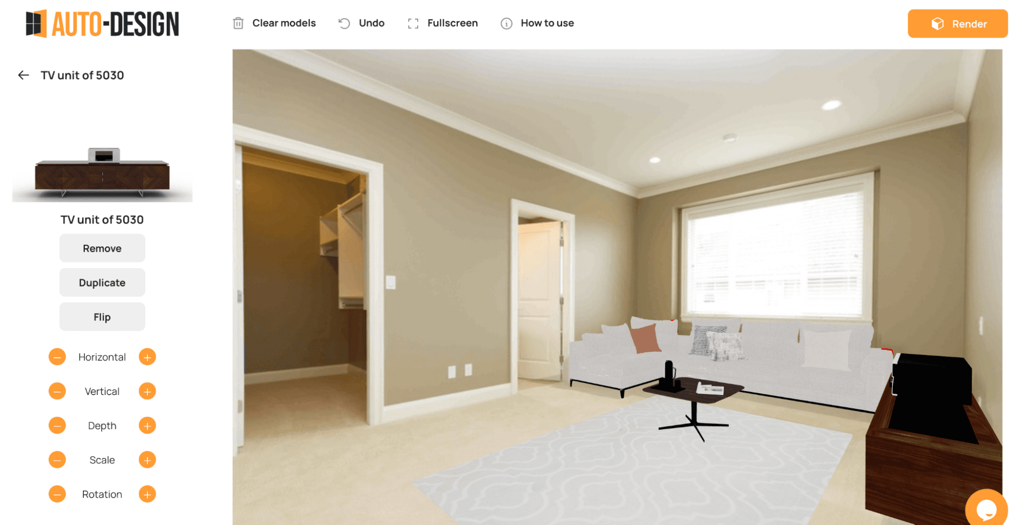 2) Auto Design home staging virtuel