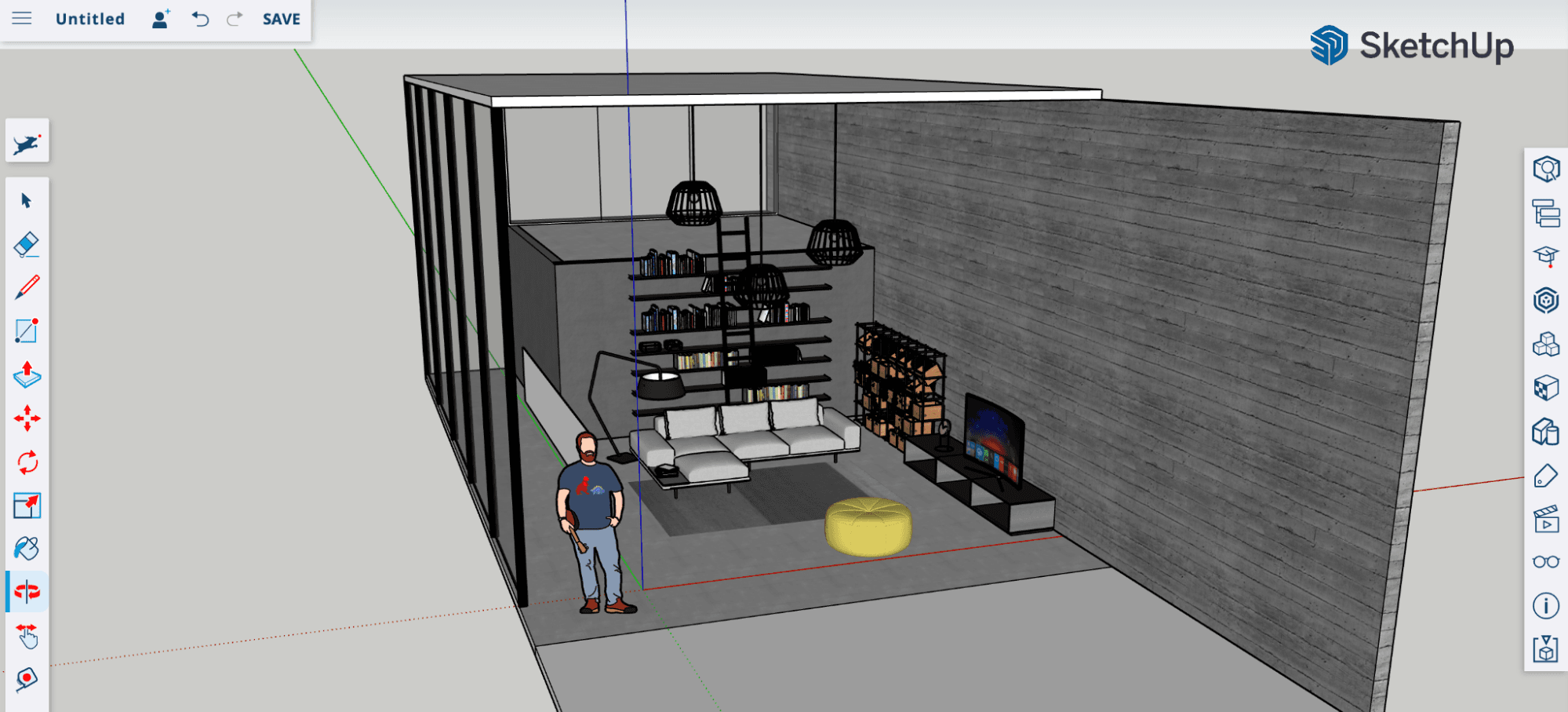 8) SketchUp home staging virtuel