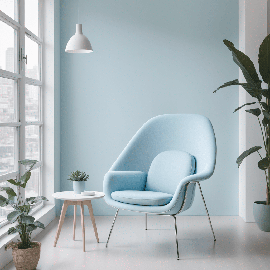 Génération IA chaise bleue coworking