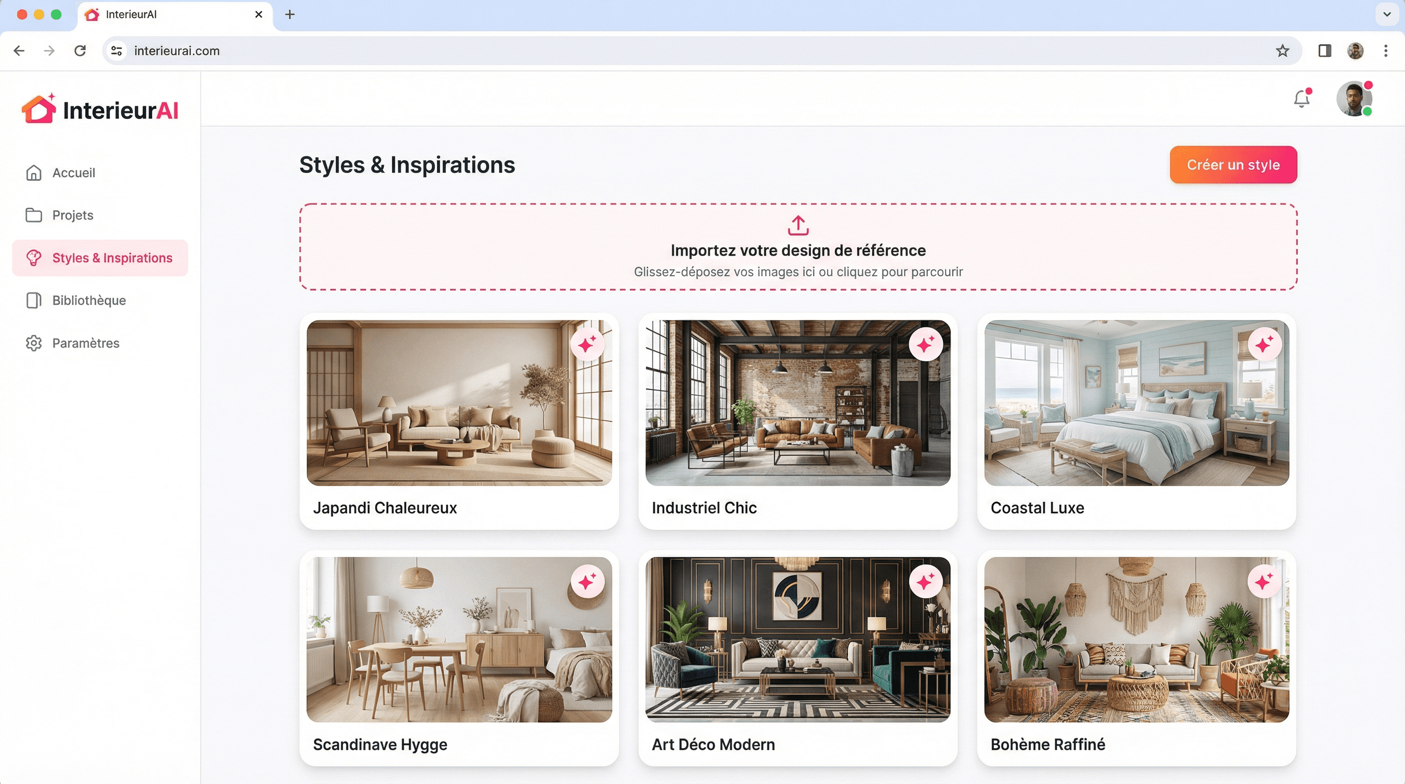 Importez votre design de référence